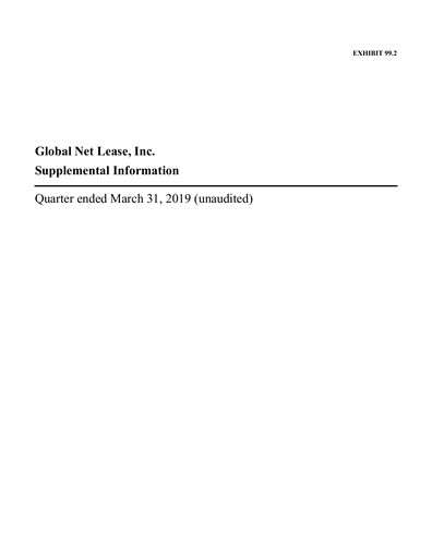 Thumbnail Global Net Lease
 Quarterly Report 2019-q1