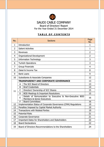 Thumbnail Saudi Cable Company Annual Report 2014
