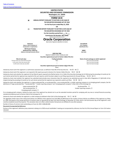 Vorschaubild Oracle Jahresbericht 2020