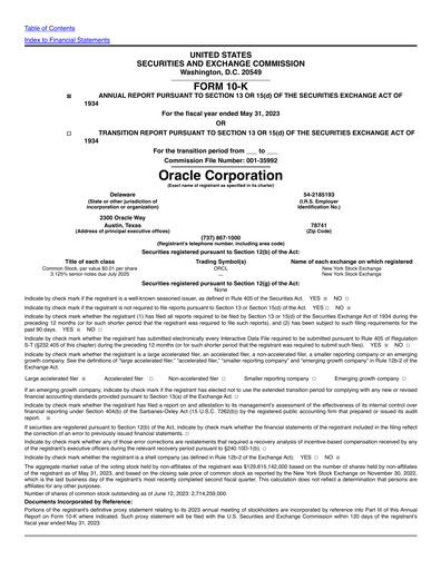 Vorschaubild Oracle Jahresbericht 2023