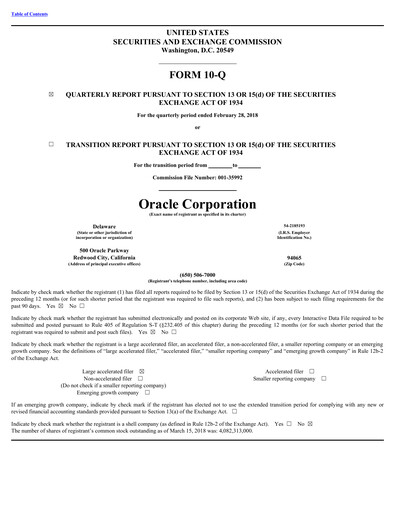 Vorschaubild Oracle Quartalsbericht 2018-q3