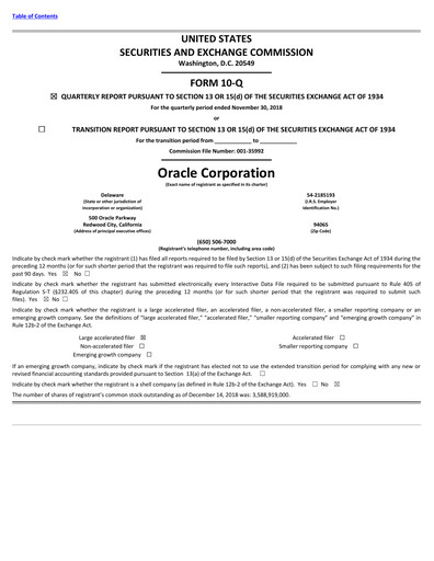Vorschaubild Oracle Quartalsbericht 2019-q2