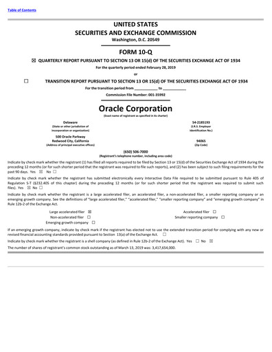Vorschaubild Oracle Quartalsbericht 2019-q3
