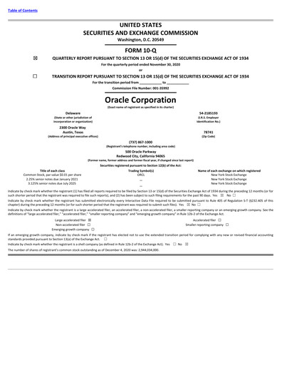 Vorschaubild Oracle Quartalsbericht 2021-q2