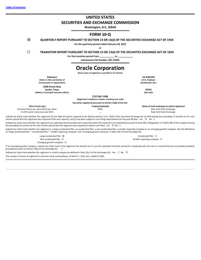 Vorschaubild Oracle Quartalsbericht 2022-q3