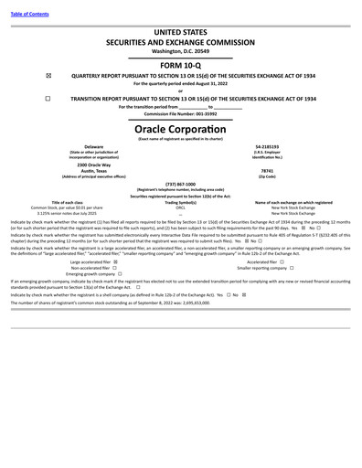 Vorschaubild Oracle Quartalsbericht 2023-q1