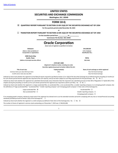 Vorschaubild Oracle Quartalsbericht 2024-q2