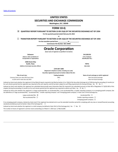 Vorschaubild Oracle Quartalsbericht 2024-q3