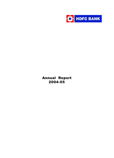Thumbnail HDFC Bank Annual Report 2004-2005