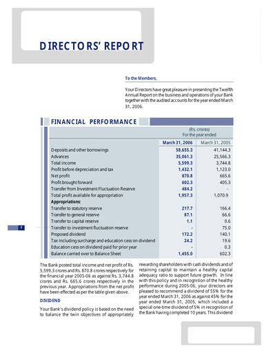 Thumbnail HDFC Bank Annual Report 2005-2006