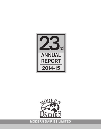 Thumbnail Modern Dairies Limited Annual Report 2014-2015