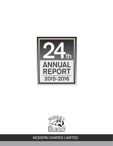 Thumbnail Modern Dairies Limited Annual Report 2015-2016