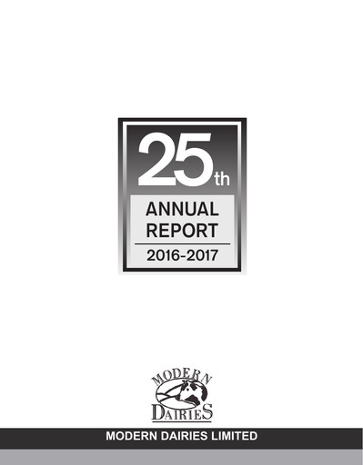 Thumbnail Modern Dairies Limited Annual Report 2016-2017