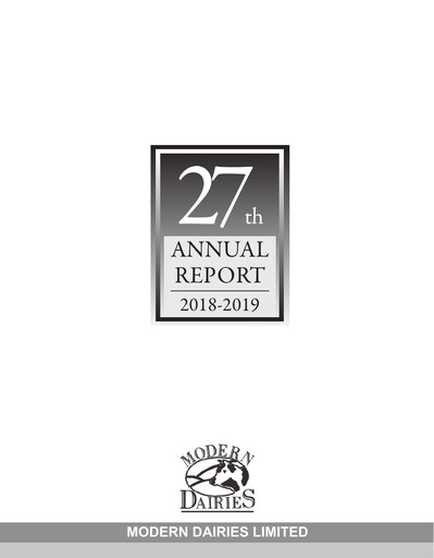 Thumbnail Modern Dairies Limited Annual Report 2018-2019
