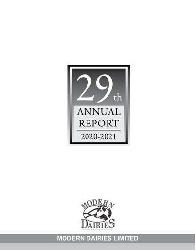 Thumbnail Modern Dairies Limited Annual Report 2020-2021