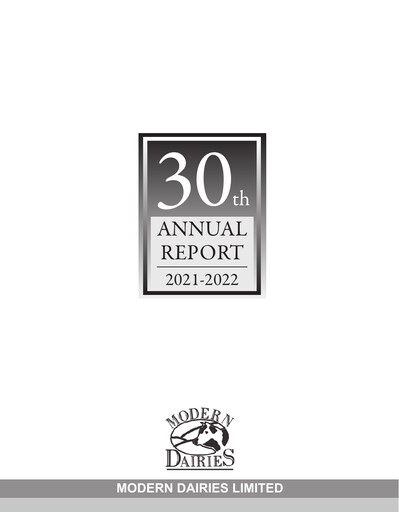 Thumbnail Modern Dairies Limited Annual Report 2021-2022