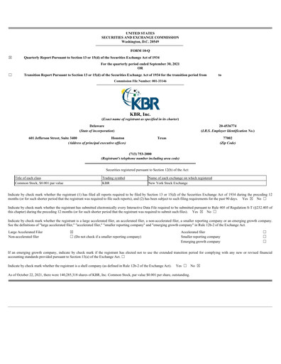 Vorschaubild KBR
 Quartalsbericht 2021-q3
