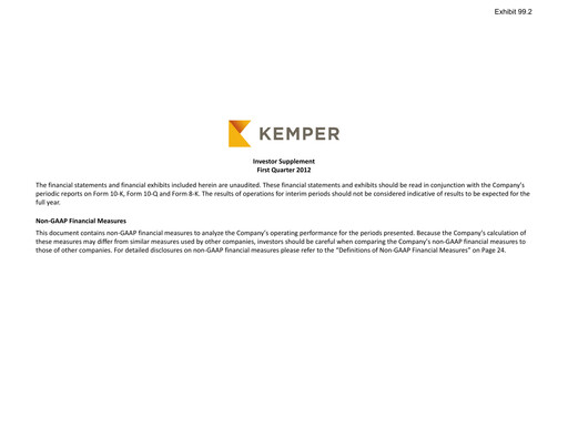 Miniature Kemper Rapport trimestriel 2012-q1