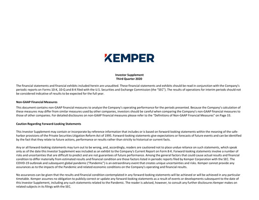 Miniature Kemper Rapport trimestriel 2020-q3