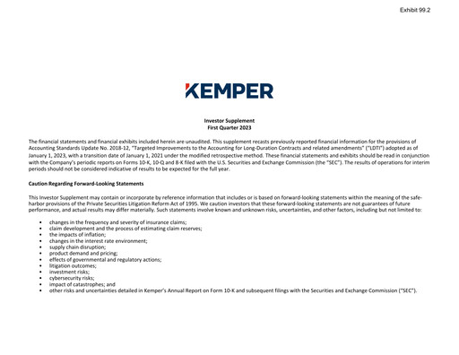 Miniature Kemper Rapport trimestriel 2023-q1