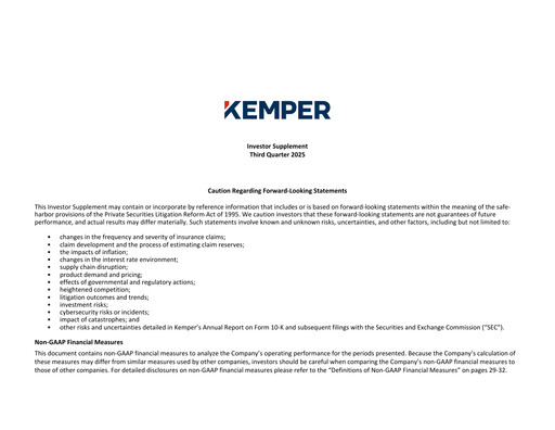 Miniature Kemper Rapport trimestriel 2025-q3