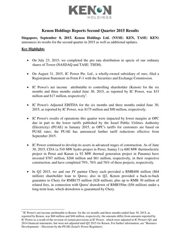 Thumbnail Kenon Holdings Quarterly Report 2015-q2