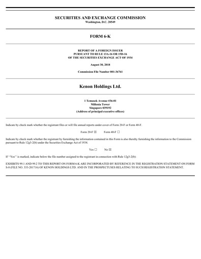 Thumbnail Kenon Holdings Quarterly Report 2018-q2