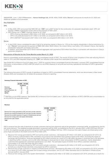 Thumbnail Kenon Holdings Quarterly Report 2020-q1