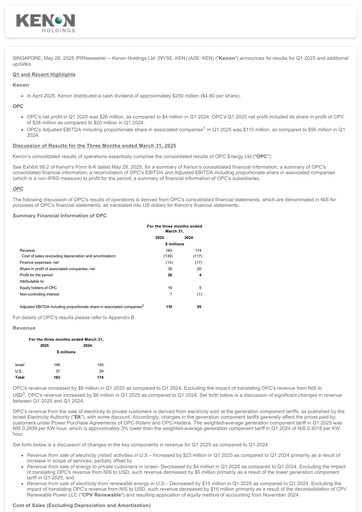 Thumbnail Kenon Holdings Quarterly Report 2025-q1