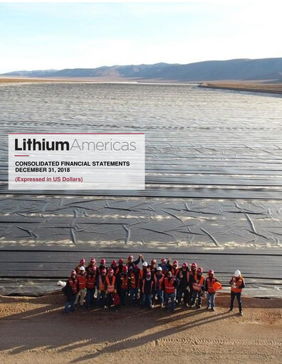 Thumbnail Lithium Americas Financial Statement 2018