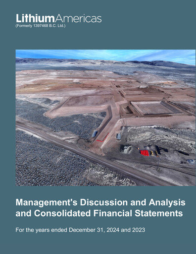 Thumbnail Lithium Americas Financial Statement 2024