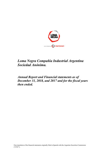 Miniature Loma Negra Bilan financier 2018