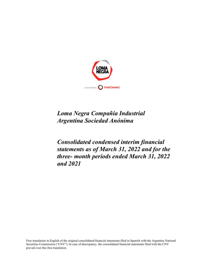 Thumbnail Loma Negra Financial Statement 2022-q1