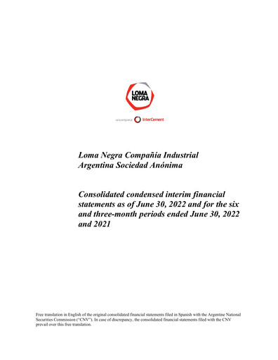 Thumbnail Loma Negra Financial Statement 2022-q2
