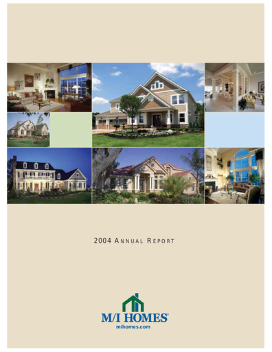 Thumbnail M/I Homes
 Annual Report 2004