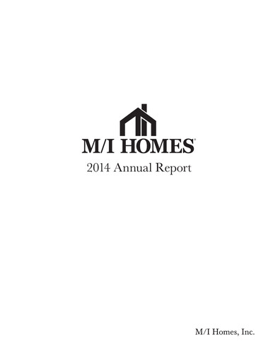 Thumbnail M/I Homes
 Annual Report 2014