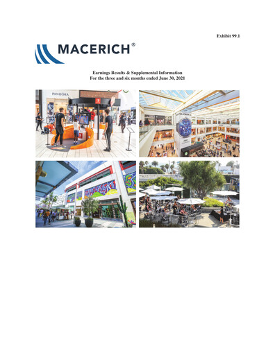 Miniature Macerich Rapport trimestriel 2021-q2