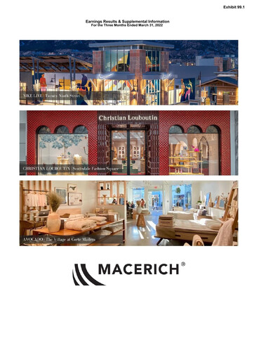 Miniature Macerich Rapport trimestriel 2022-q1