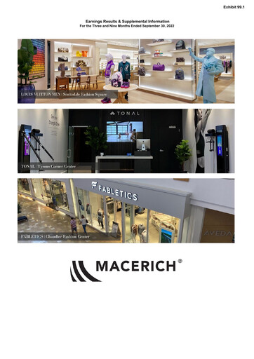 Miniature Macerich Rapport trimestriel 2022-q3