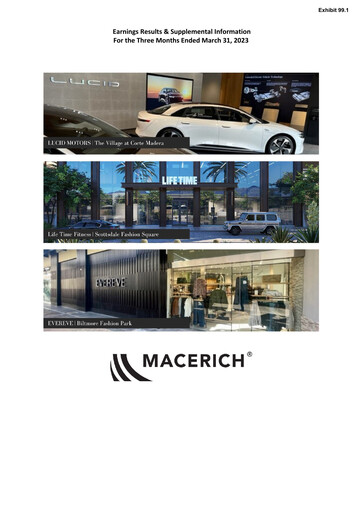 Miniature Macerich Rapport trimestriel 2023-q1