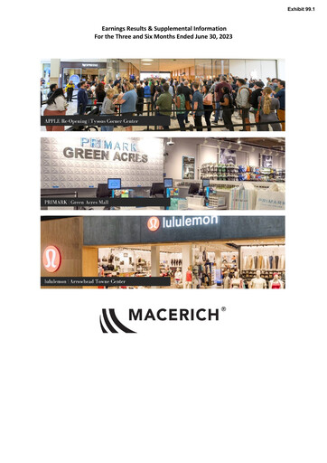 Miniature Macerich Rapport trimestriel 2023-q2