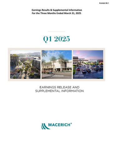 Miniature Macerich Rapport trimestriel 2025-q1