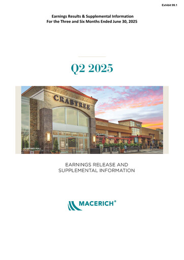 Miniature Macerich Rapport trimestriel 2025-q2