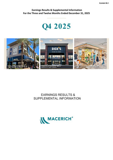 Miniature Macerich Rapport trimestriel 2025-q4
