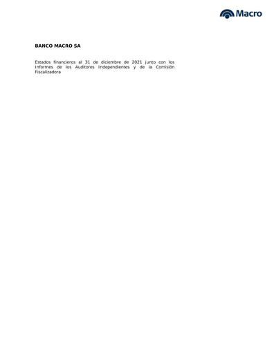 Miniature Banco Macro
 Bilan financier 2021