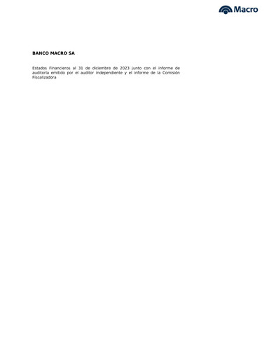 Miniature Banco Macro
 Bilan financier 2023