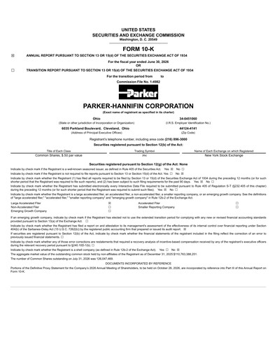 Thumbnail Parker-Hannifin
 Annual Report 2026