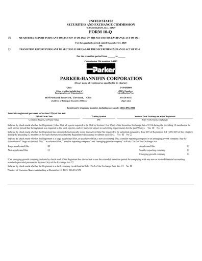 Thumbnail Parker-Hannifin
 Quarterly Report 2026-q2