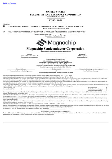 Thumbnail Magnachip Semiconductor Annual Report 2025