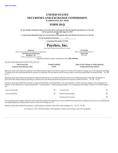 Thumbnail Paychex Quarterly Report 2026-q1